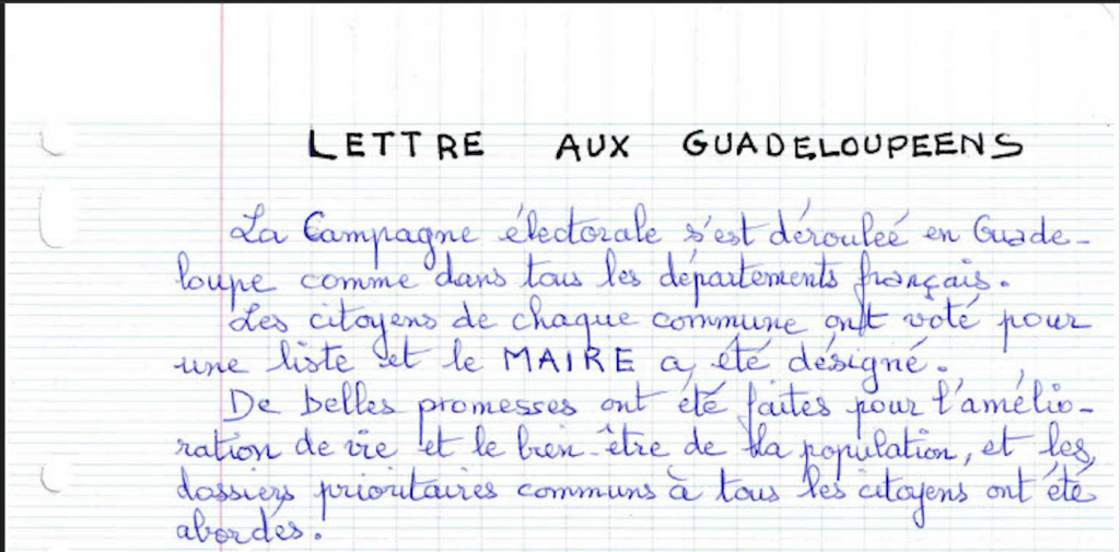 Illustration de l’article « Lettre d’une Mamilie à ses Compatriotes », CSLR Guadeloupe