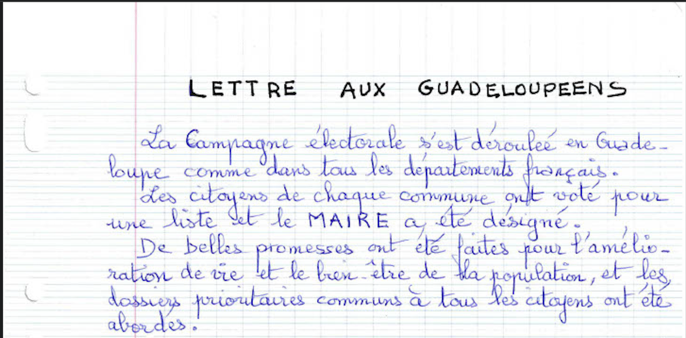Illustration de l’article « Lettre d’une Mamilie à ses Compatriotes », CSLR Guadeloupe
