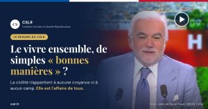 Pascal Praud pendant son édito sur CNEWS, avec le regard du CSLR : le vivre ensemble, de simples bonnes manières ?
